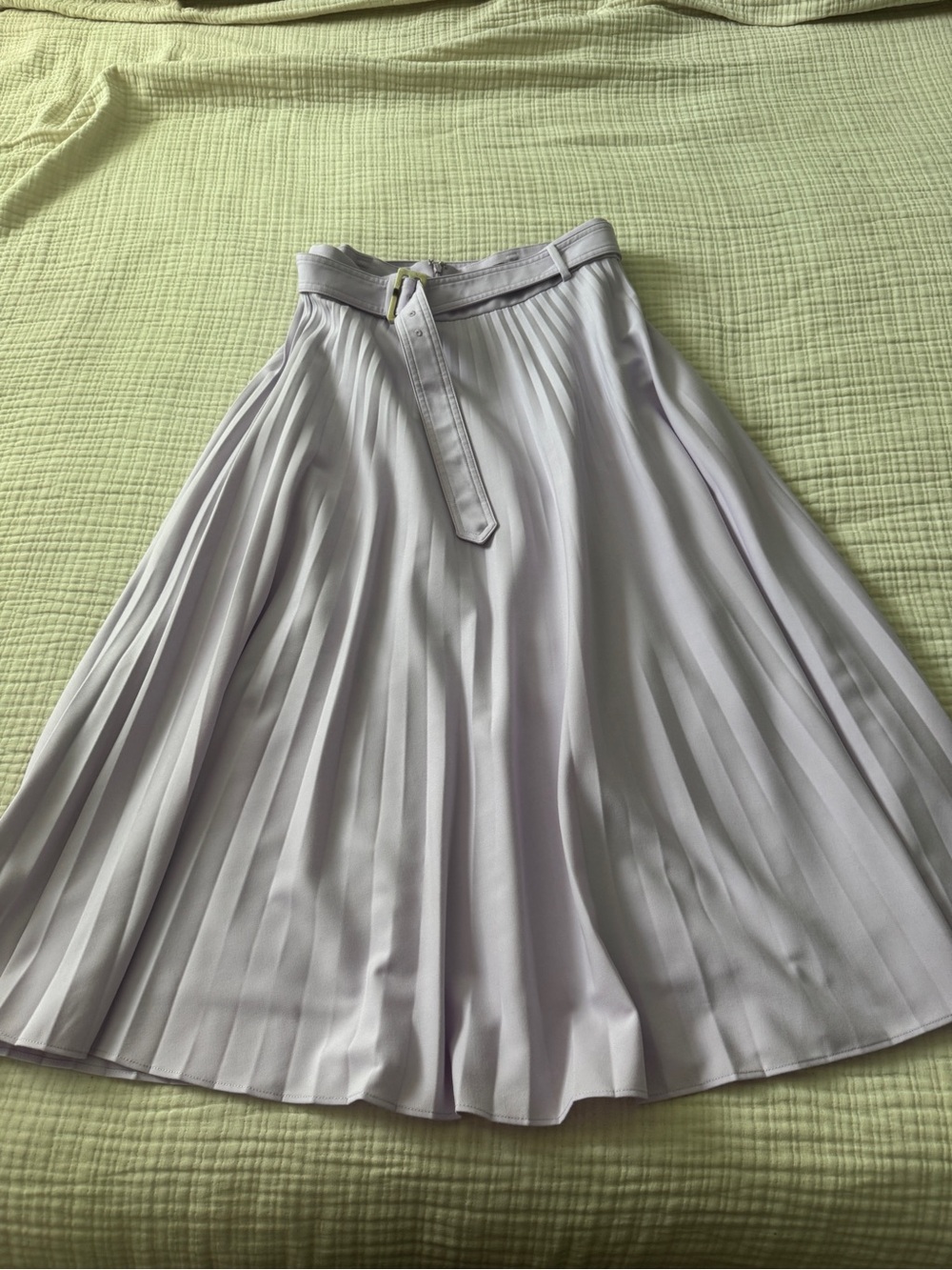 Ann Taylor Lavender Pleated A-Line Skirt with Belt